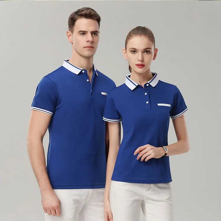 Man blue golf shirt solid men Sport Slim Fit Short Sleeve Pique Tennis Black And White Polo Black Polo Shirt With Logo