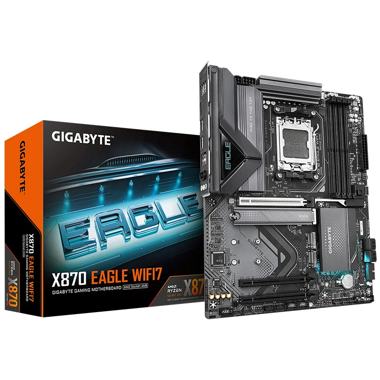 GIGABYTE X870 EAGLE WIFI7 AM5 Socket LGA 1718 Motherboard ATX,DDR5,4*M.2, PCIe 5.0,USB4,Wi-Fi7, 2.5GbE LAN, EZ-Latch, Q-Flash