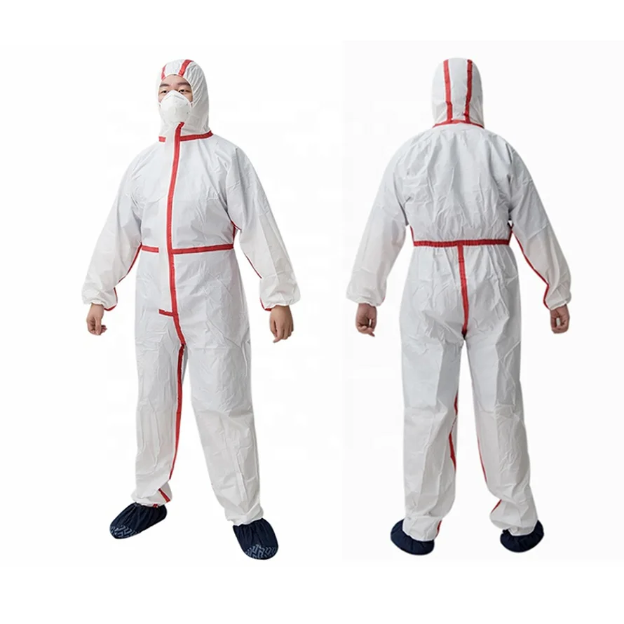 Одноразовый медицинский комбинезон EN14126, Тип III, 5/6, защитная лента, химический комбинезон