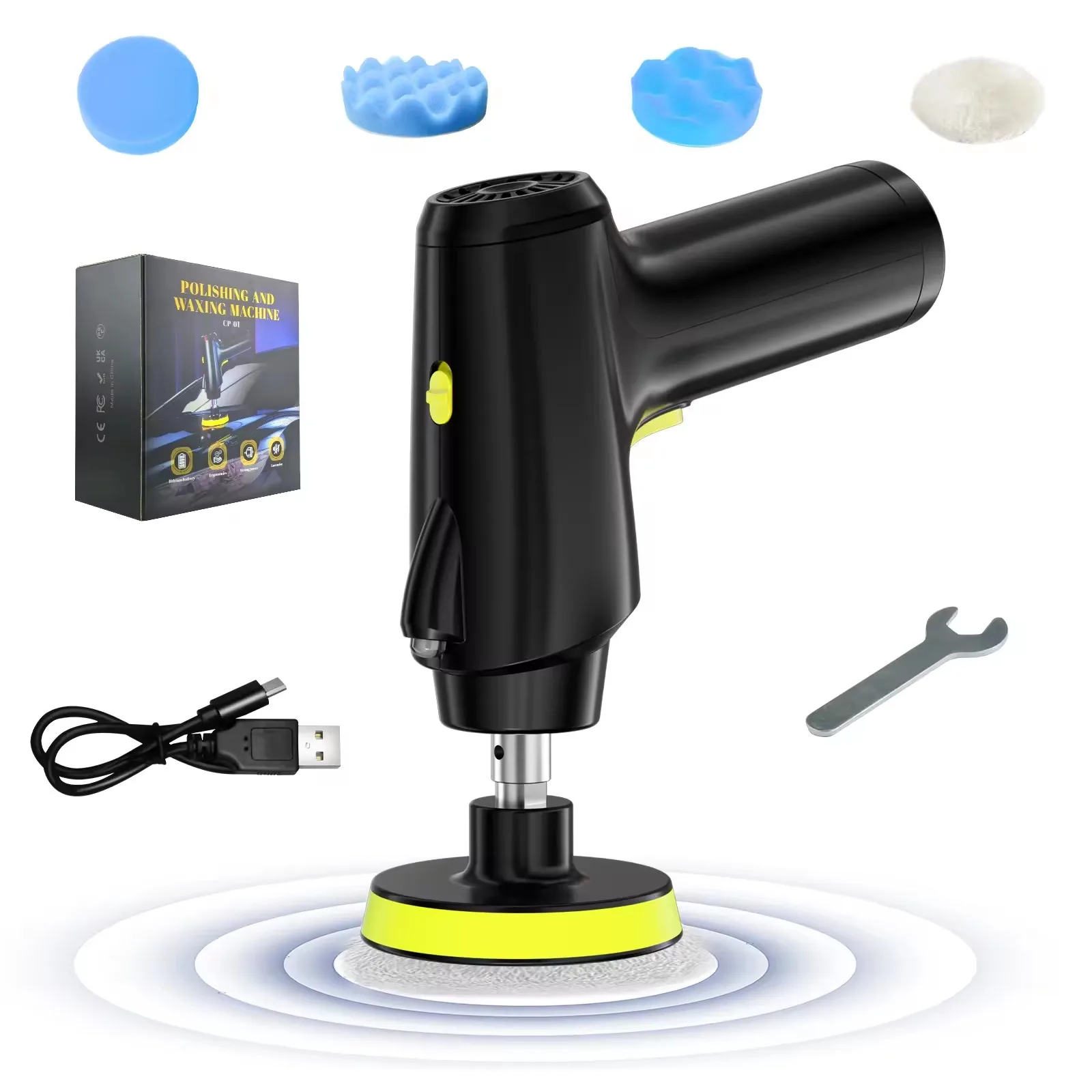 Hot Selling 3 Speed Portable Cordless Battery  Multifunctional Hand-held  Electric Wireless Polishing Machine Car Car Polisher