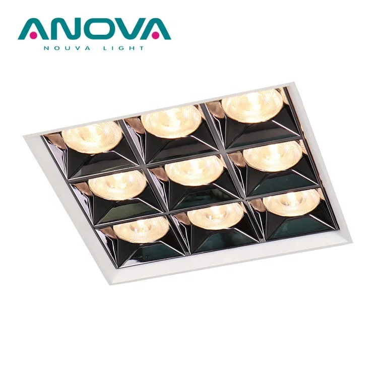 Modern 9 Head Grill Light Recessed Led Lighting fixed aluminum 32w Led spot Lamp for Hotel Office