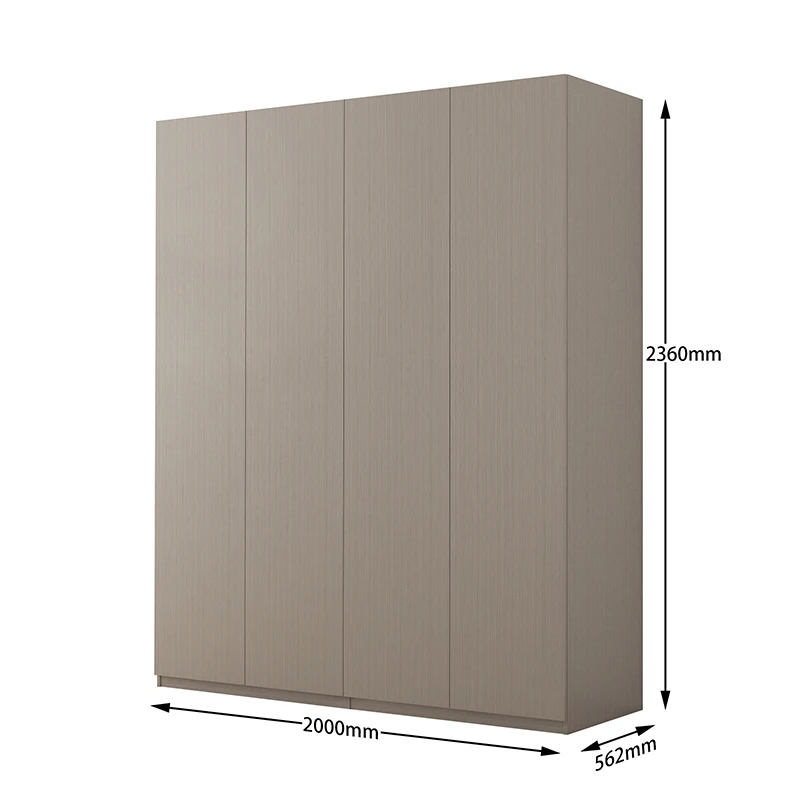 Hored Home Bedroom Furniture Simple Streamlined Design Aluminum 4 Doors Wardrobe