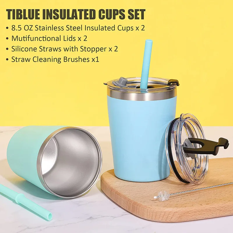 Hot Selling Stainless Steel Kids Sippy Cup Stainless Steel Reusable Tumbler Quality Kids Water Bottle With Straw Lid