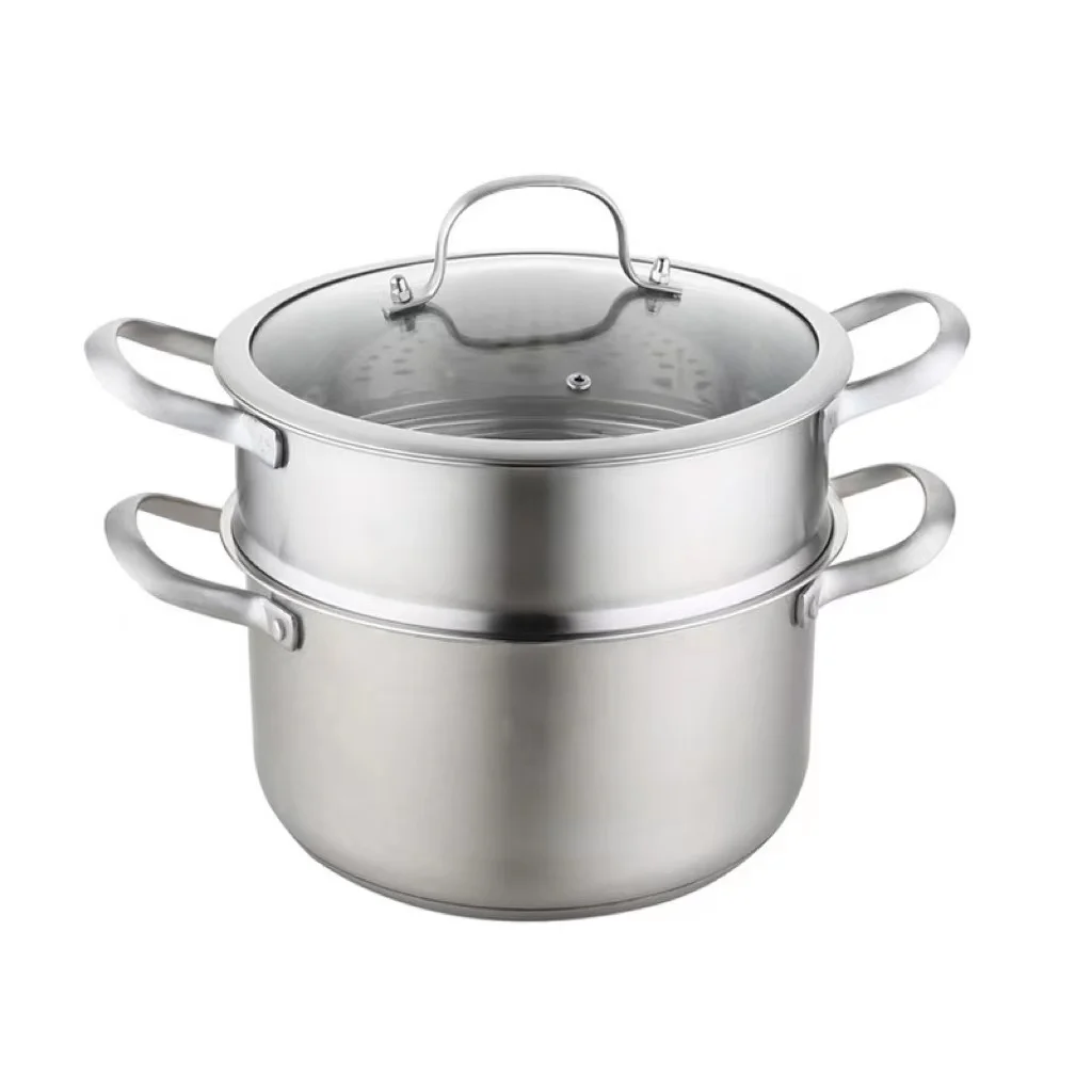 New Arrival Stainless steel soup steamer double bottom double layer two layer steamer gift thickened multipurpose household
