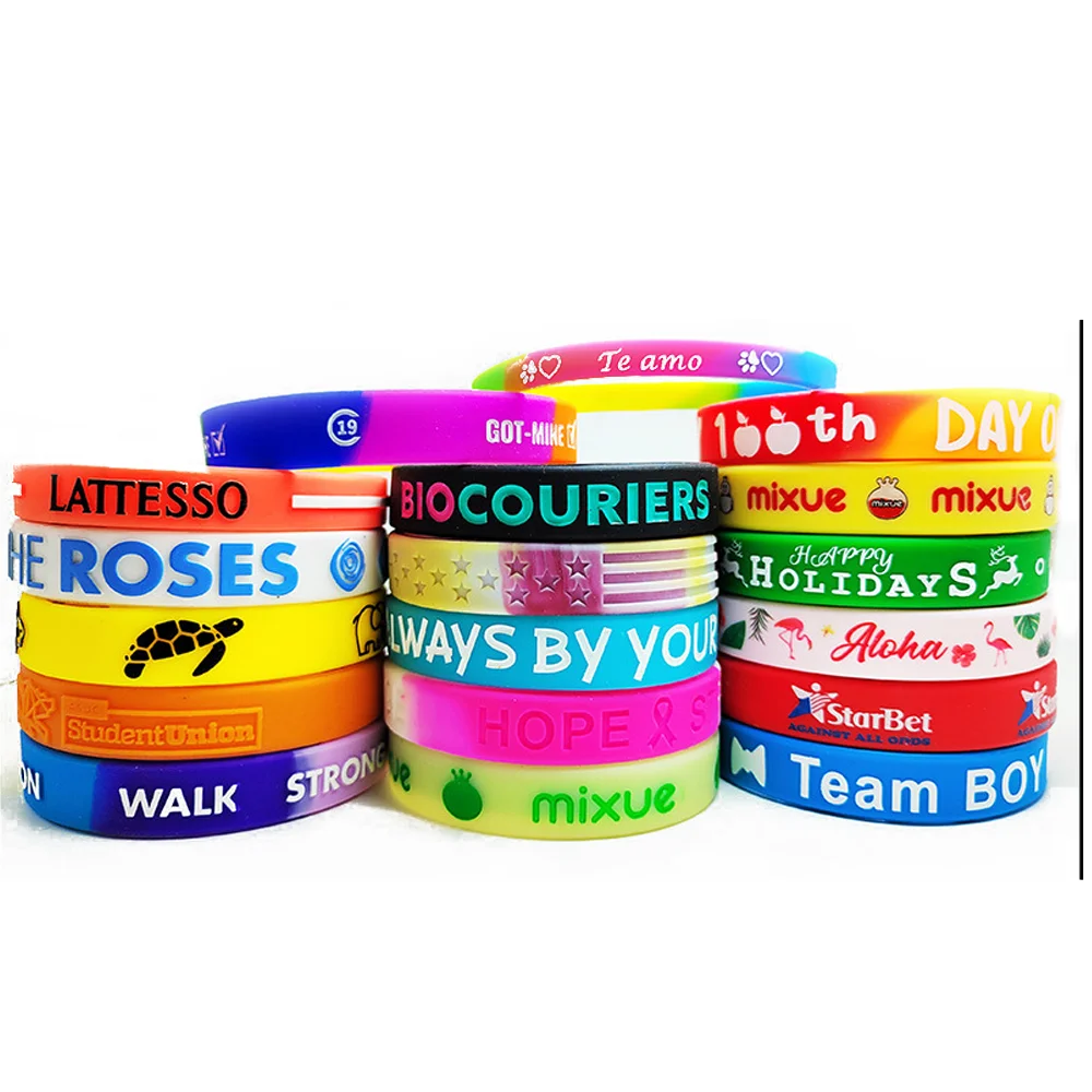 Custom Rubber Wristband Diy Bracelet Set Rubber Bracelet Luminous Glowing Glow Silicone Bracelet