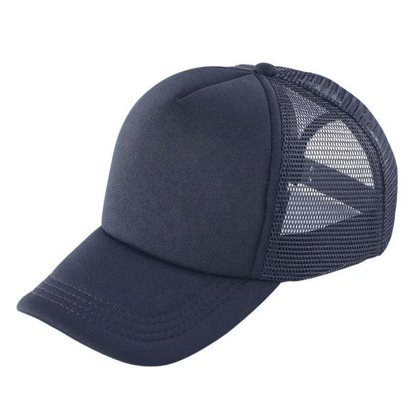 custom men snap back mesh caps foam plain panel trucker hats