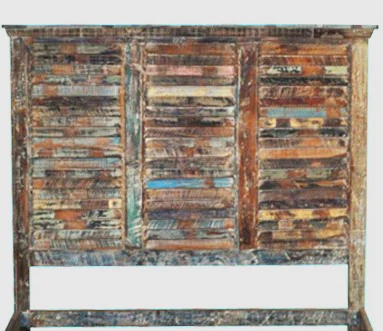 Indian reclaimed wooden double bed design