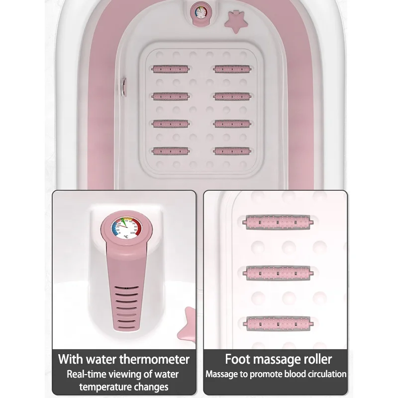 150cm Portable Folding Bathtub Adult Children Folding Tub Massage Adult Bath Barrel SPA Tub Foldable Temperature Bath Tub