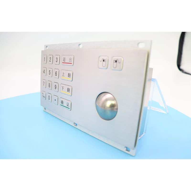 
Superior quality hot sale 18 Keys IP65 waterproof Industrial Keyboard stainless steel trackball with integrated numeric keypad 