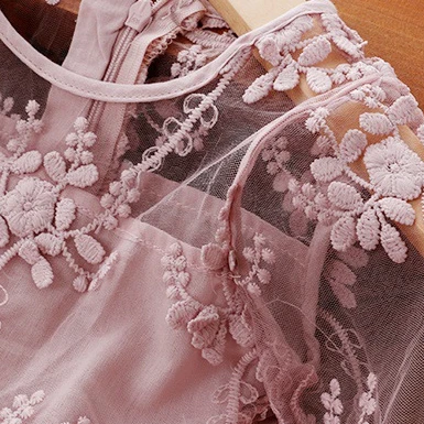 6106 Summer Toddler Kids Baby Girls Lace Flower Long Sleeve Dress Princess Wedding Party Embroidered Dress