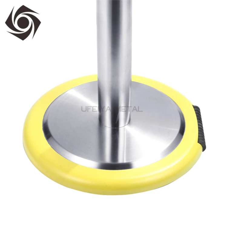 wholesale queue barrier crowd control retractable belt stanchion with wheel base for airport