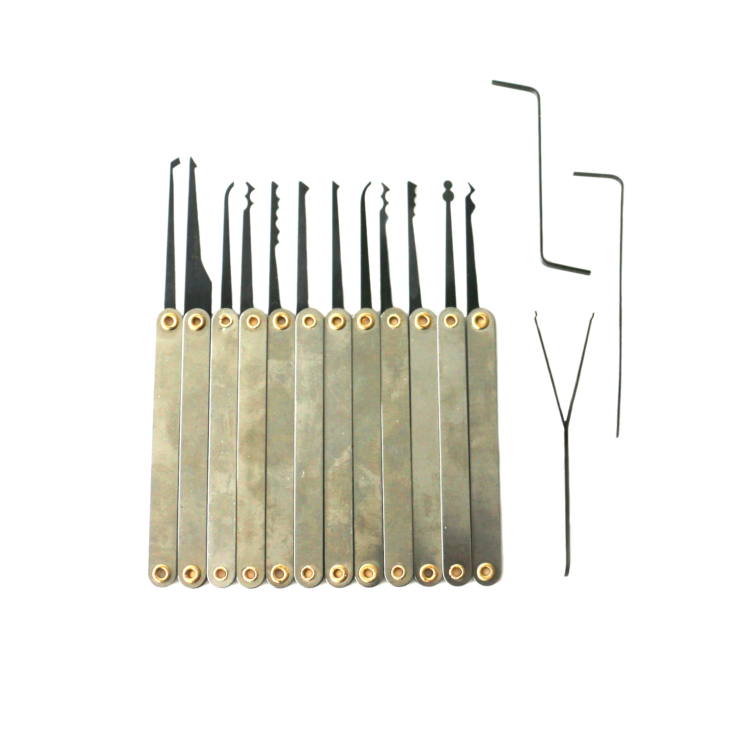 Practice Stainless Steel Locksmith Lockpick Tools Set with Padlock 15pcs