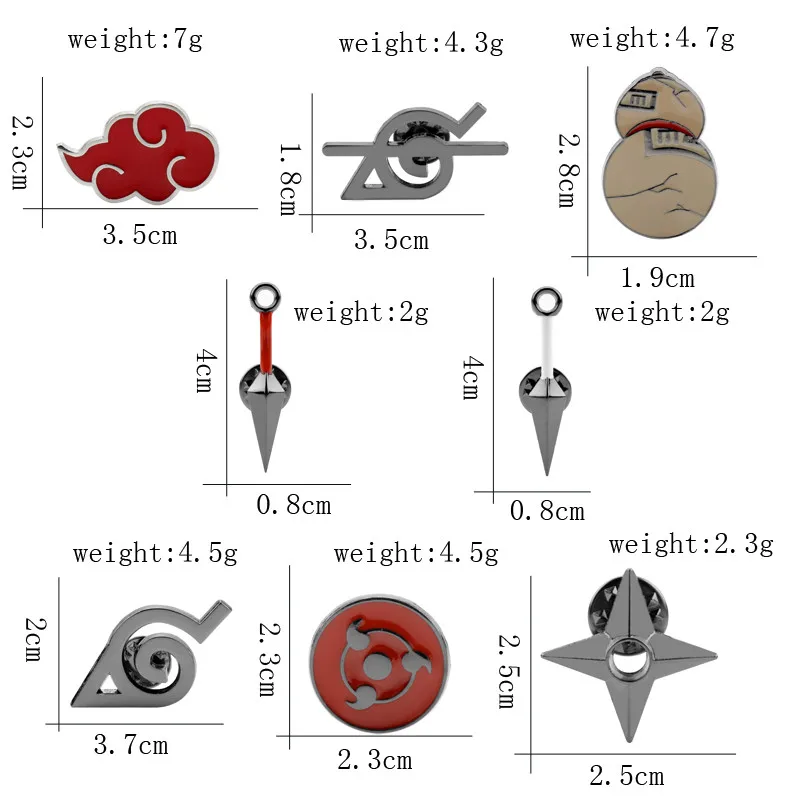  Anime Cosplay Naruto Brooch Prop Metal Enamel Pin Men Bag Clothes Lapel Pins