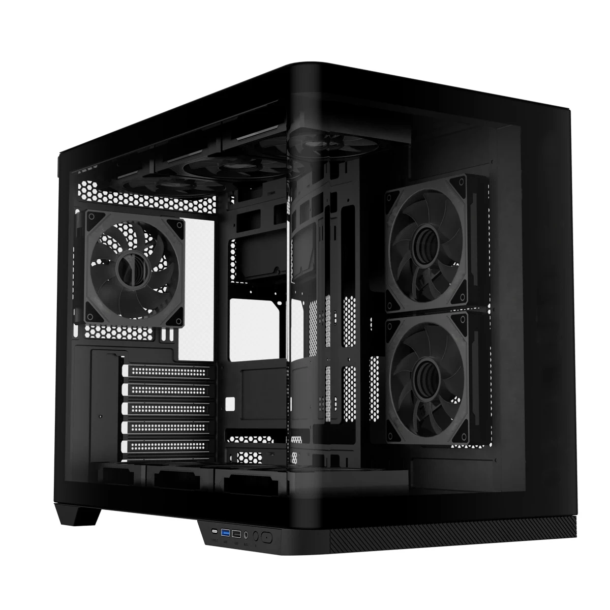 SATE(K910)OEM New Tempered Glass Computer Case&Towers ATX Desktop PC Gamer Cabinet pc Gaming computer case 4 fans including