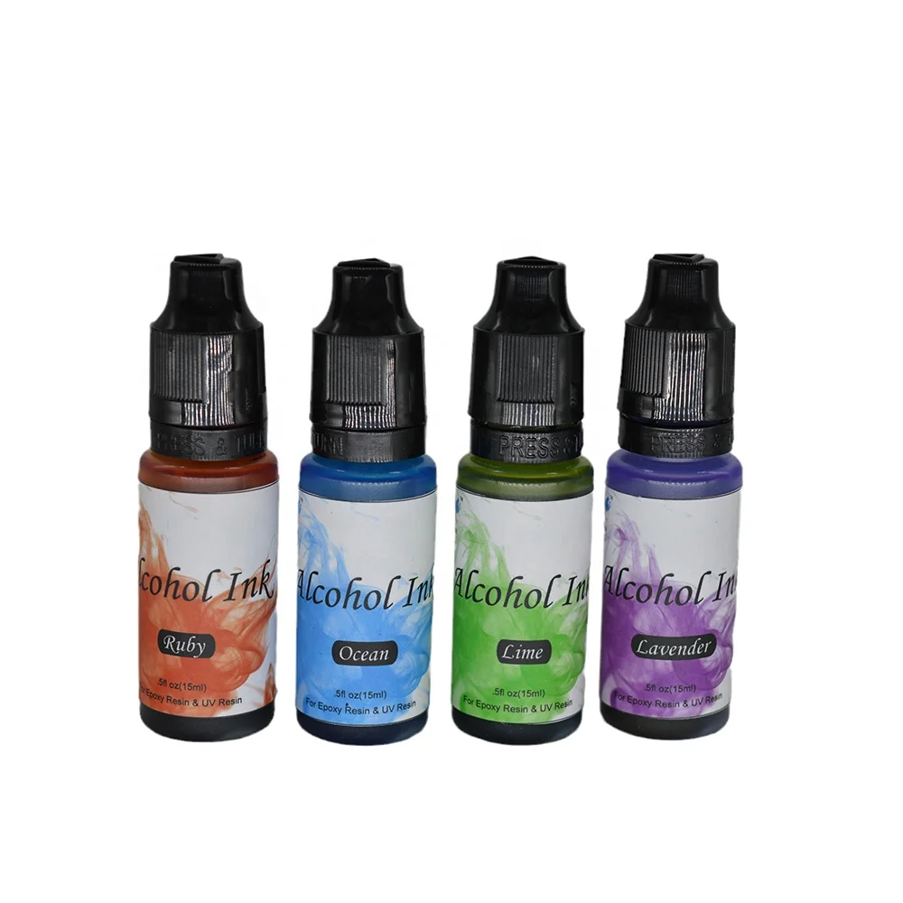 Wholesale bopp alcohol based tattoo alcoholic inks colors markers jacquard colorshift chrome alcohol ink art paint for resin