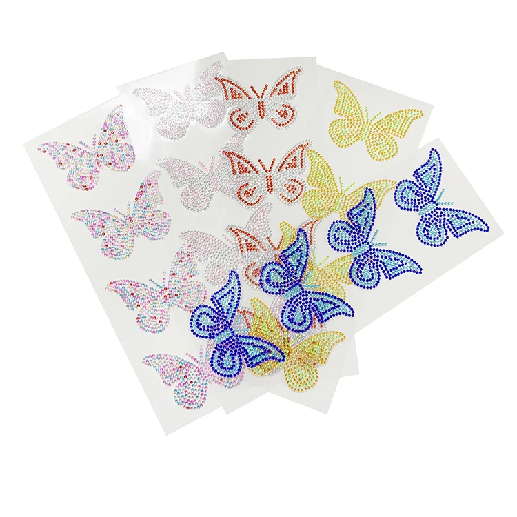 Butterfly Acrylic Diamond Crystal Bling Decorative Girl Woman Butterfly Stickers With Colors Available