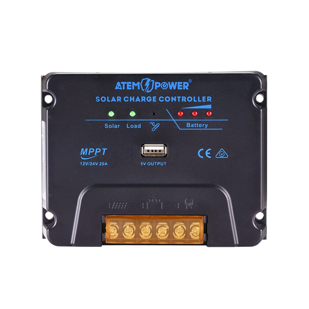 12V/24V 20A PV Solar Panel Battery Regulator USB MPPT Solar Charge Controller