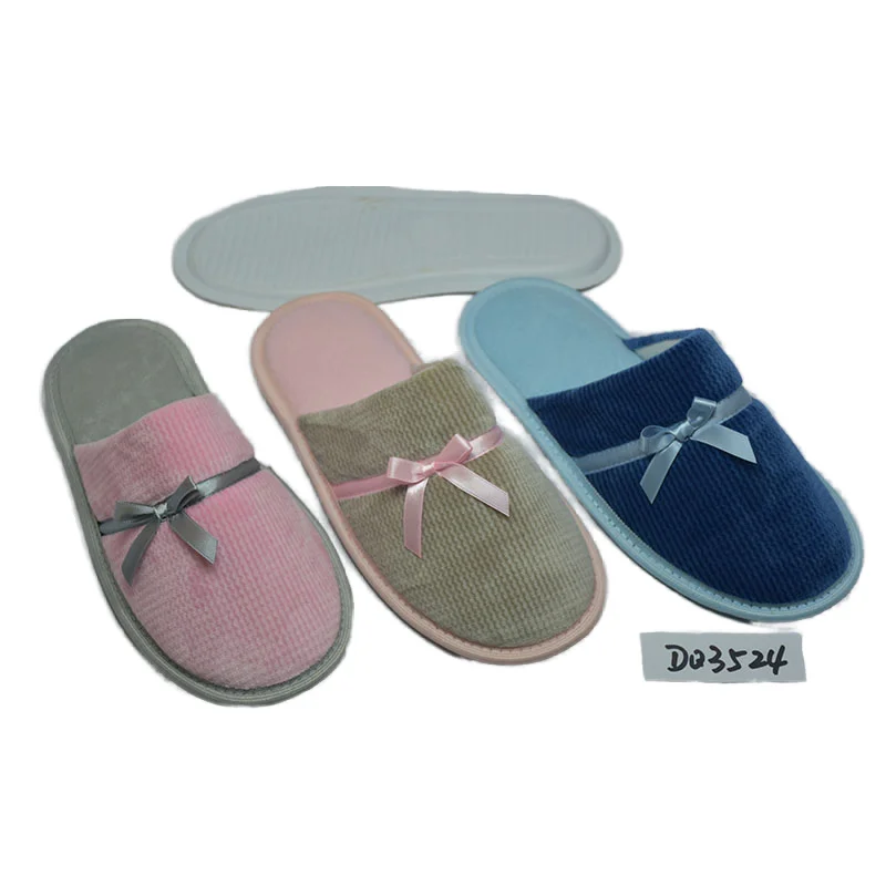 Color-Matching Ladies Plush Mules Slippers Summer Anti-Slippery Trendy Upper Thermal Warm Features Cotton Fabric Insoled EVA