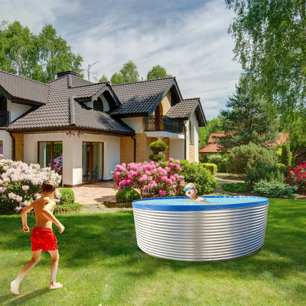 Customizable Size Round Galvanized Sheet Outdoor Swimming Above Ground Pools Galvanized Steel Sheets Corrugated SPA Pool