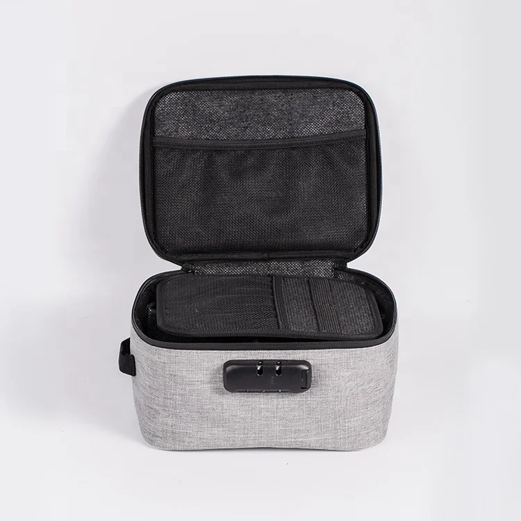 Custom locking Multiple independent spaces storage ziplock smell proof bag with cover