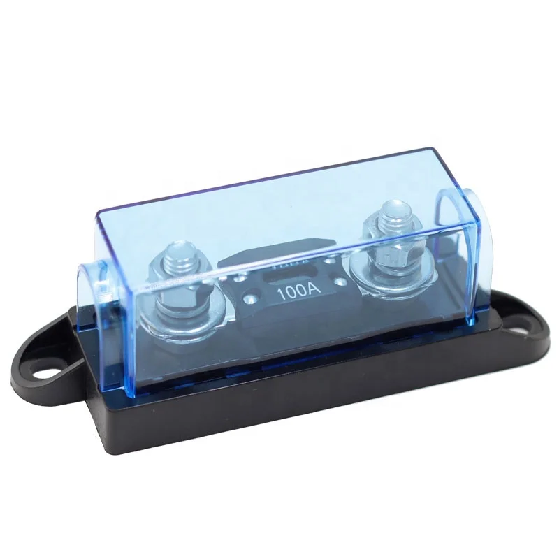 304 Stainless Steel Black Base and Transparent Cover for Marine Boat RV 12V ANL Automotive Fuse Holder