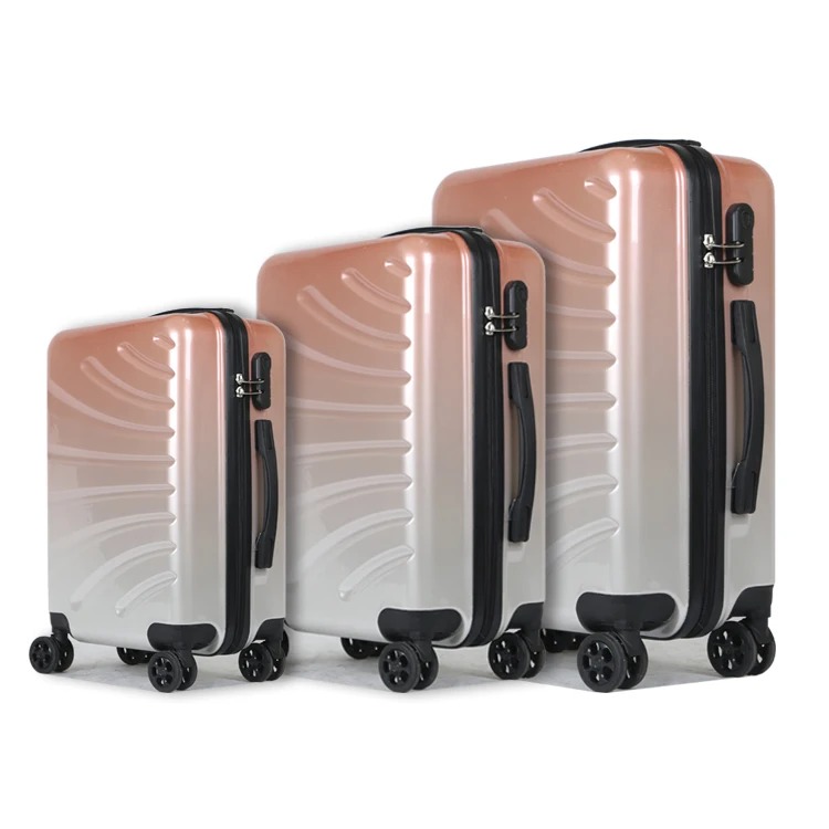 Carry on trolley luggage 3 piece pc abs suitcase sets travel case