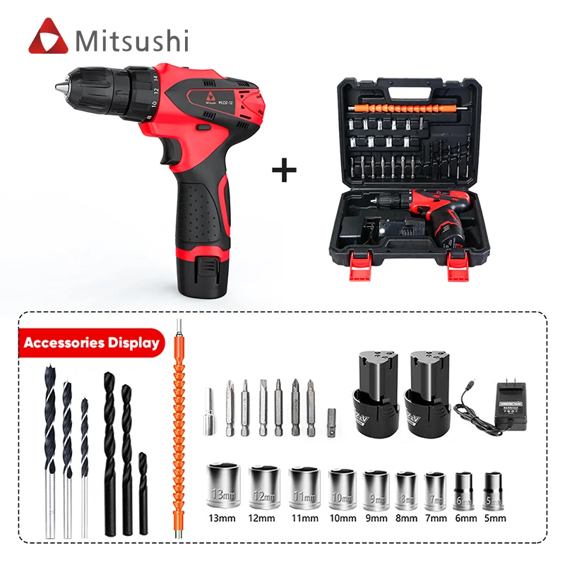 Mitsushi Waterproof Cordless Drill Driver Sets High Quality Cordless Drill Driver 2024 Hot Selling Cordless Drill Driver Sets