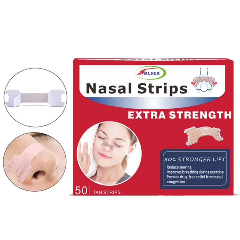 BLSEX 50 Pcs Breathe Nasal Strips Right Way Stop Snoring Anti Snoring Strips Easier Better Breathe Health Care