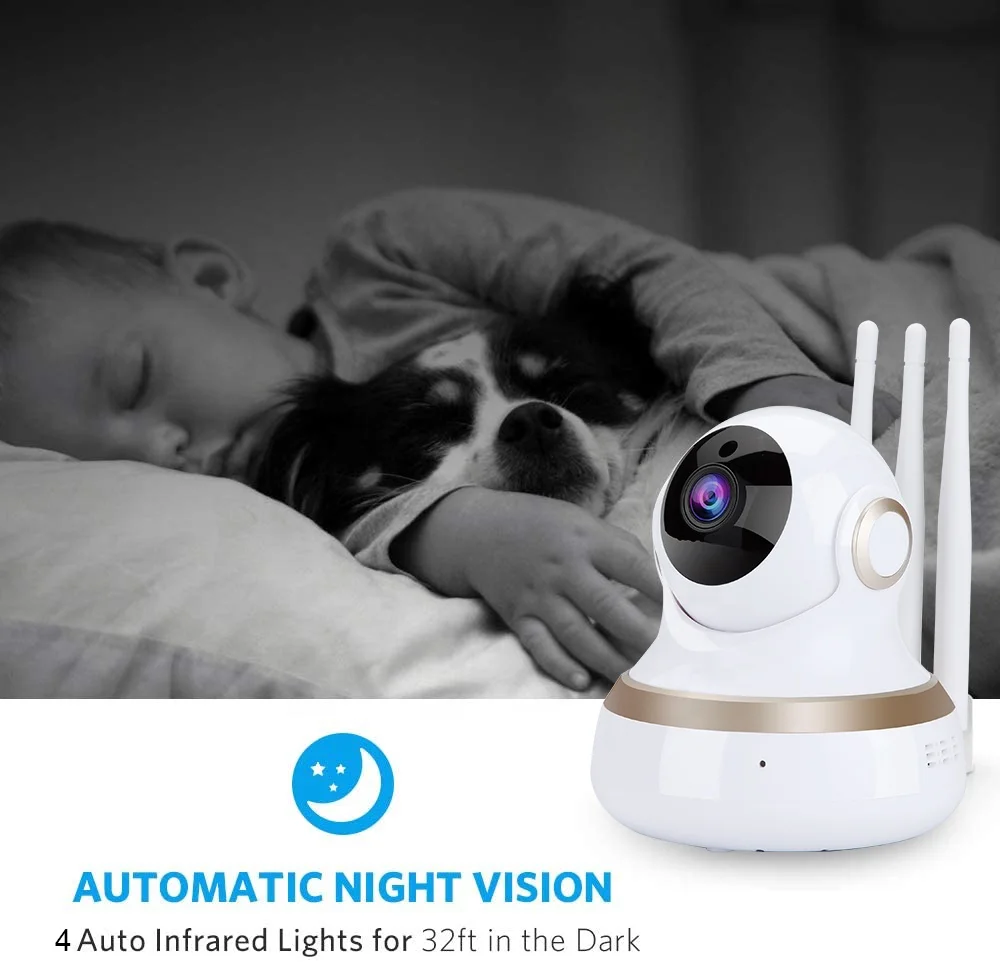 3MP Pan/Tilt H.265 Two Way Audio Security Camera Indoor Wireless CCTV Camera