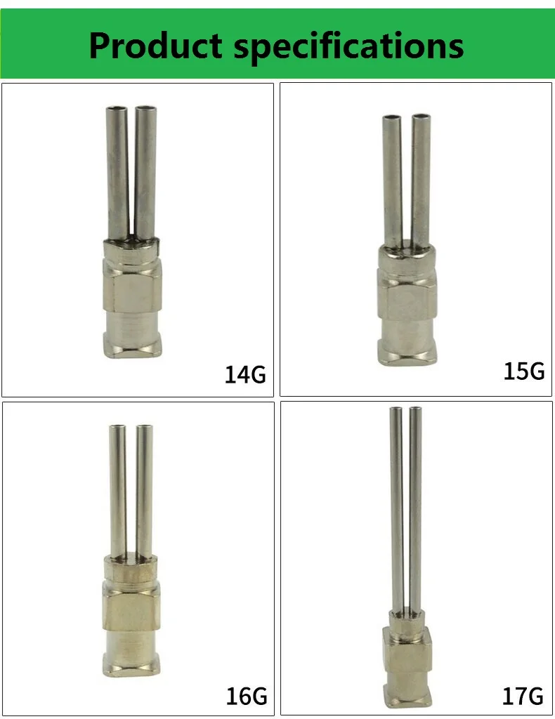 
High Precision Double Head Glue Dispensing Stainless Steel Syringe Needles 