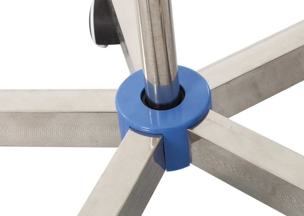 Good quality stainless steel hospital furniture IV stand free standing pole with five wheels