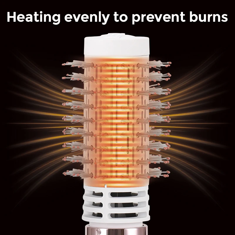 360 Degree Rotating Hair Curling Brush with Removeable AdjustableTemperature Hot Air Hair Comb