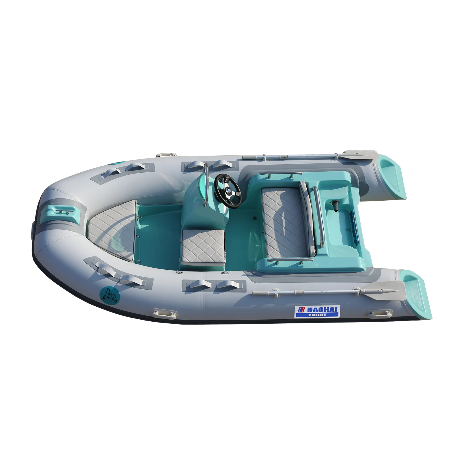 12ft Fiberglass Center Console Fishing Boat Hypalon Rib for Drifting Outdoors