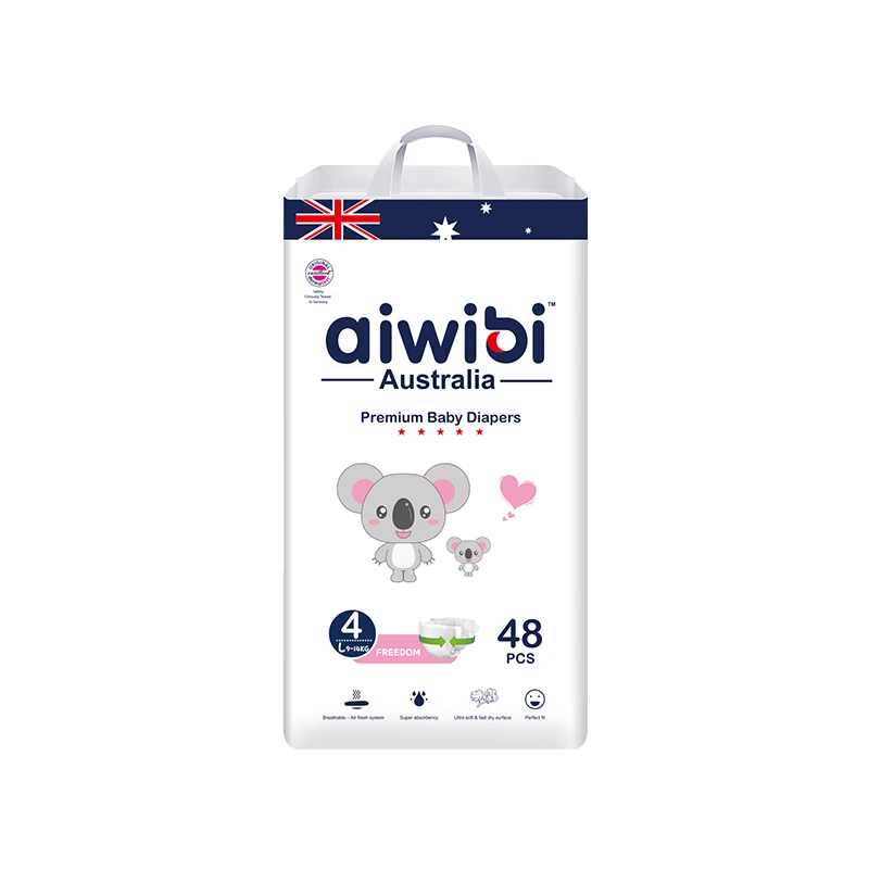 Aiwibi Baby Diapers/Nappies Soft Premium 20 Ft Container Diapers Nappy Pretty Softcare Sleepy Baby Tape Diaper Wholesalers