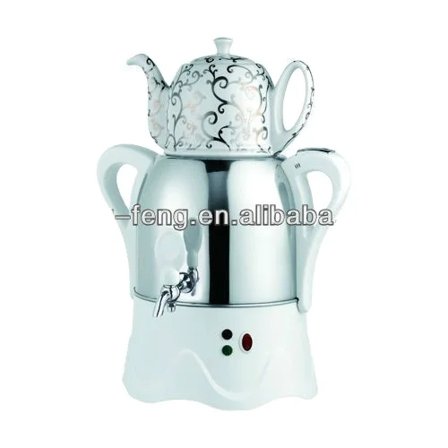 Hot sale 3L ES-400W white color Russian electric samovar with teapot