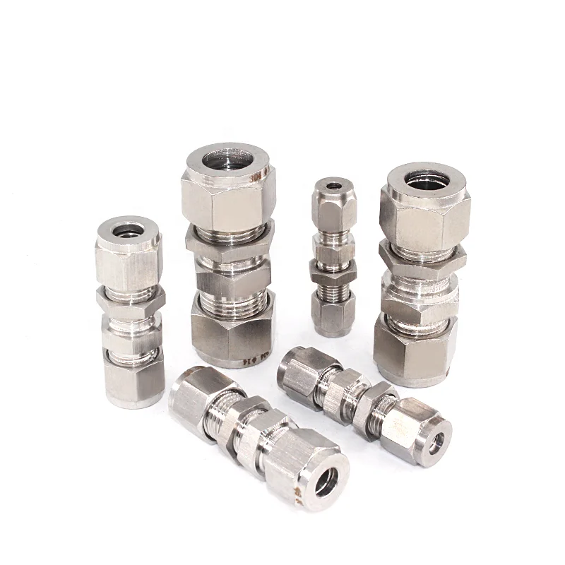 Stainless Steel Tube Fitting Compression Connector Hydraulic Straight Pipe Fittings