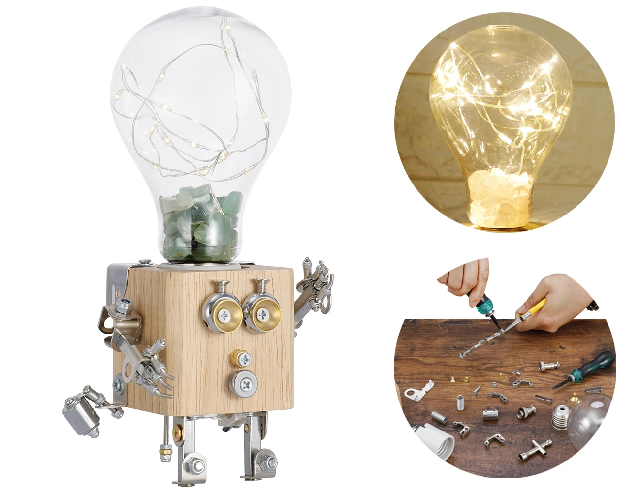 3D metal puzzle  hobby model Kits, Aquarius Metal Model with LED String Lights-DIY for Adults and Kids gifts fashion toys