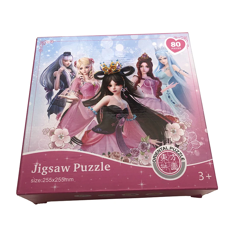 Educational high quality 80piece jigsaw puzzle for kids with fsc paper