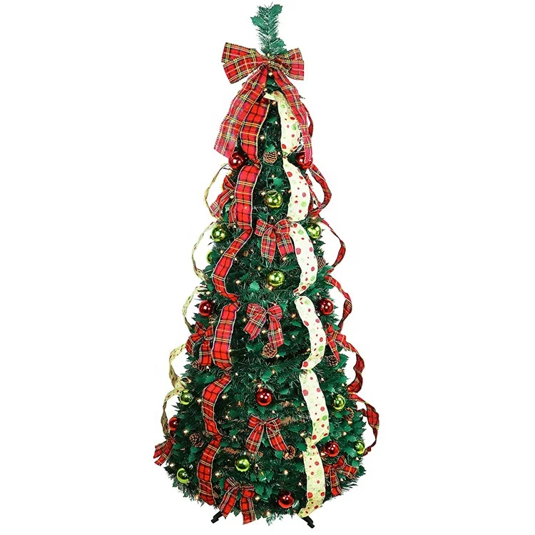 2024 Home Idea New Product 6 FT Pop Up Collapsible Artificial Pre Lit Christmas Tree