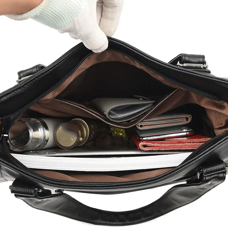 H180 Custom Logo Wholesale Bolsos Sac PU Leather Large Capacity Business Crossbody Tote Bags For Ladies Travel Shoulder Handbags