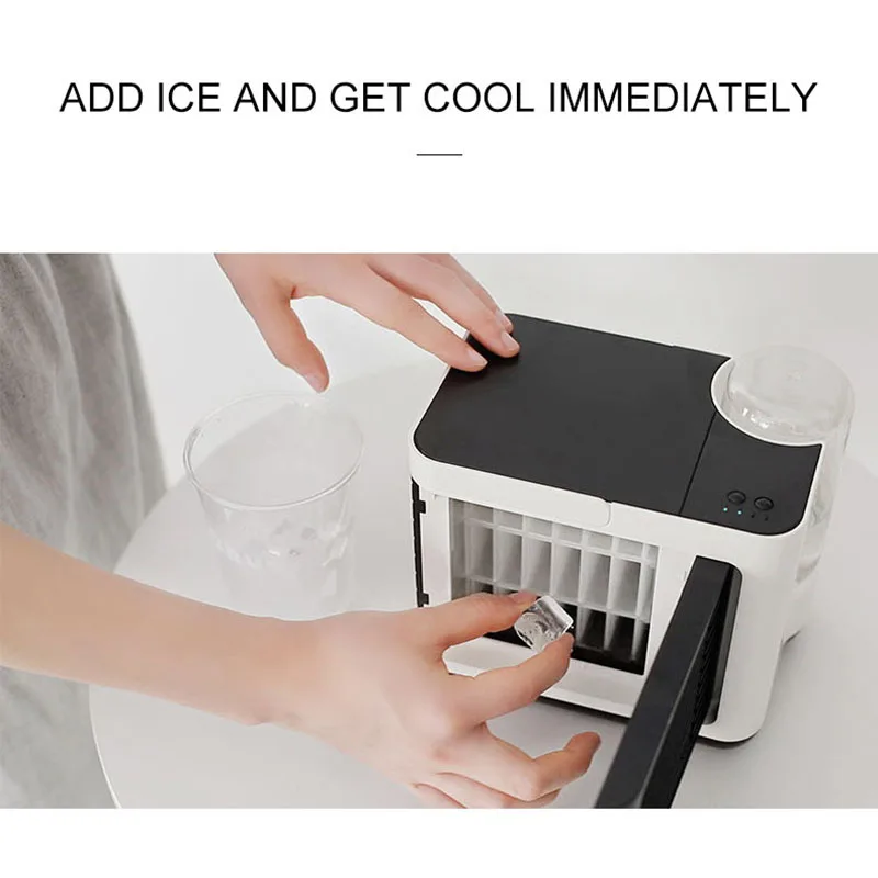  2000mAh Negative Ion Purifying Air Humidifying Fan Mini Portable Cooler with Night