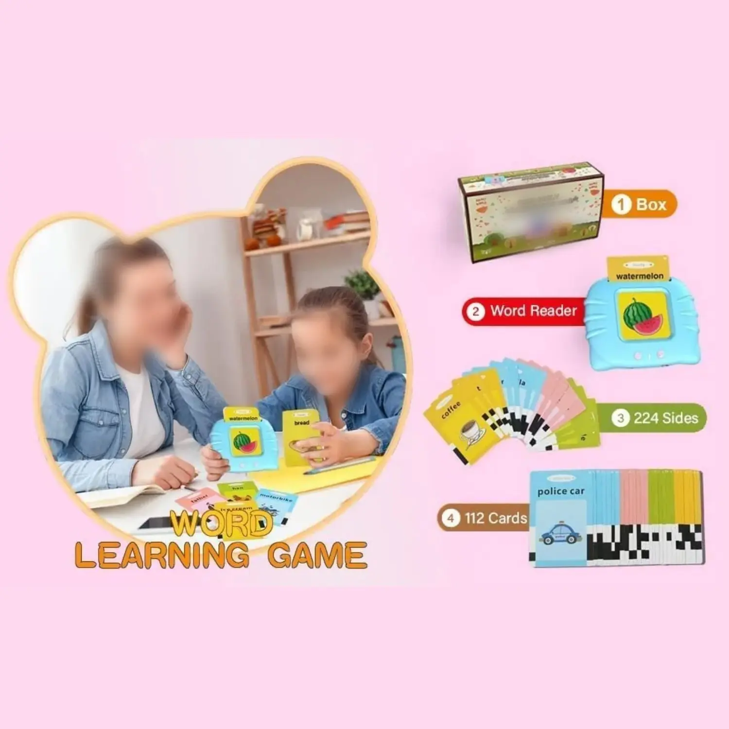 Children Intelligent Learning Card Machine Early Educational Electric Kids Language Card Reader Words Reading Toy