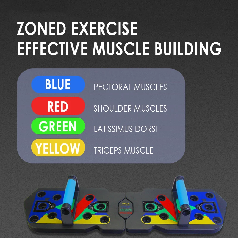 Multi-function Chest Muscle Exercise Push Up Board Foldable Pull Up Resistance Bands  ABS Push Up Board