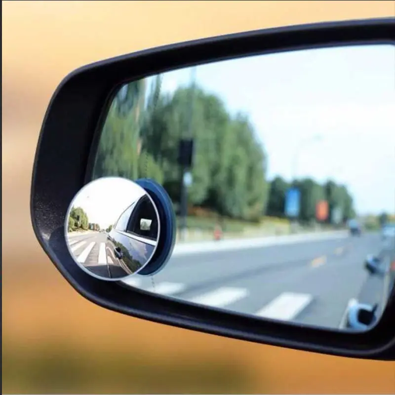 360 Degree Wide Angle Adjustable Rotation Round Hd Frameless Convex Car Rear View Mirror Blind Spot