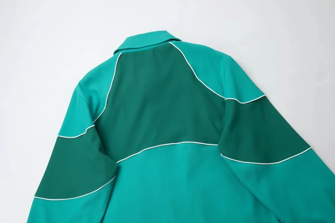 Designers High Quality Embroidery Mens Bomber Jackets Color Blocking Button Up Motorcycle Vintage Racing Jacket for men