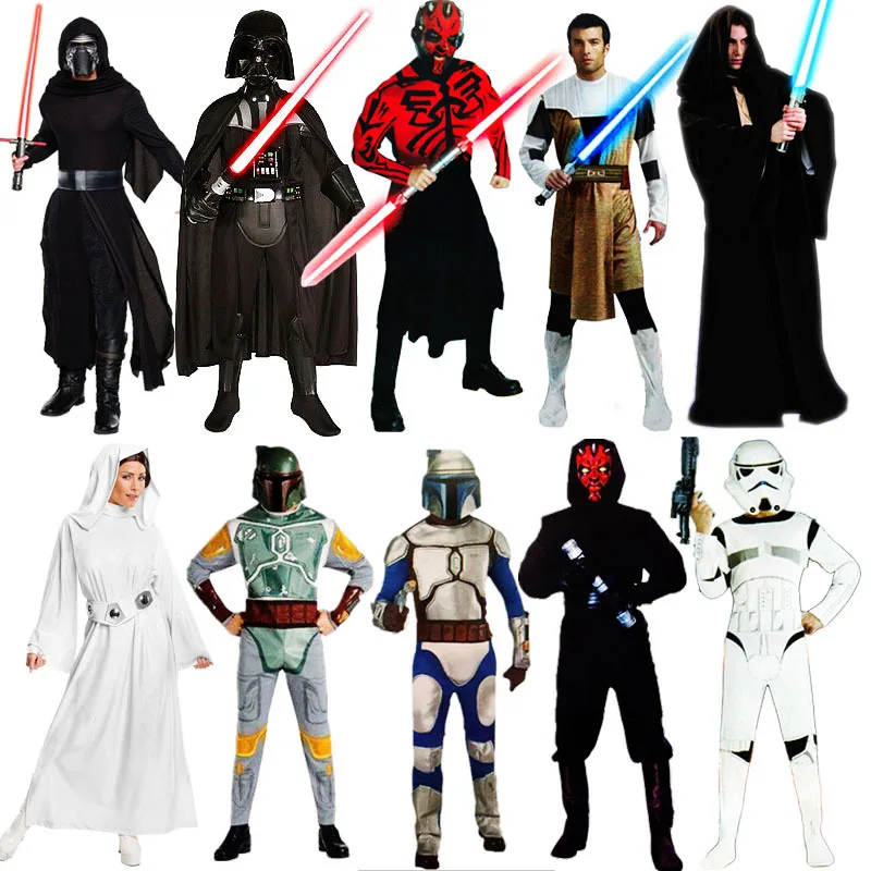 War Knights Costume, Cosplay Jumpsuit Cape Gown Halloween Stage Performance Jedi Outfit for Kids Adults Boys Girls