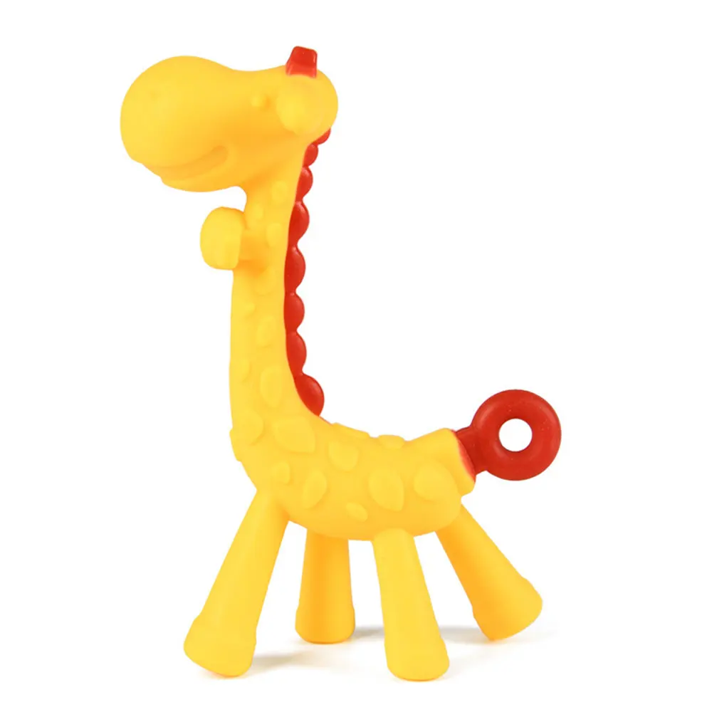 Sunnuo Hot Sell Baby Giraffe Stereoscopic Teeth Baby Teething Stick Silicone