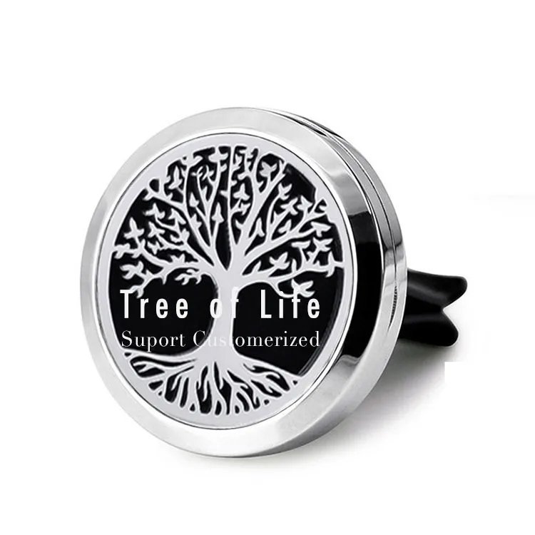 Hot Sale Customized Tree of Life Series Essential Oil Aromatherapy Car Vent Clip Air Freshener Diffuser