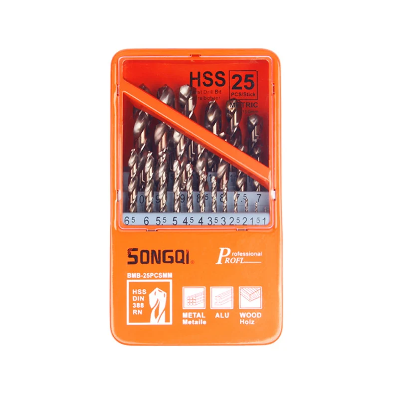 SongQi DIN338 High Speed Steel Hss Twist Drill Bits Manufacture for Stainless Steel Metal