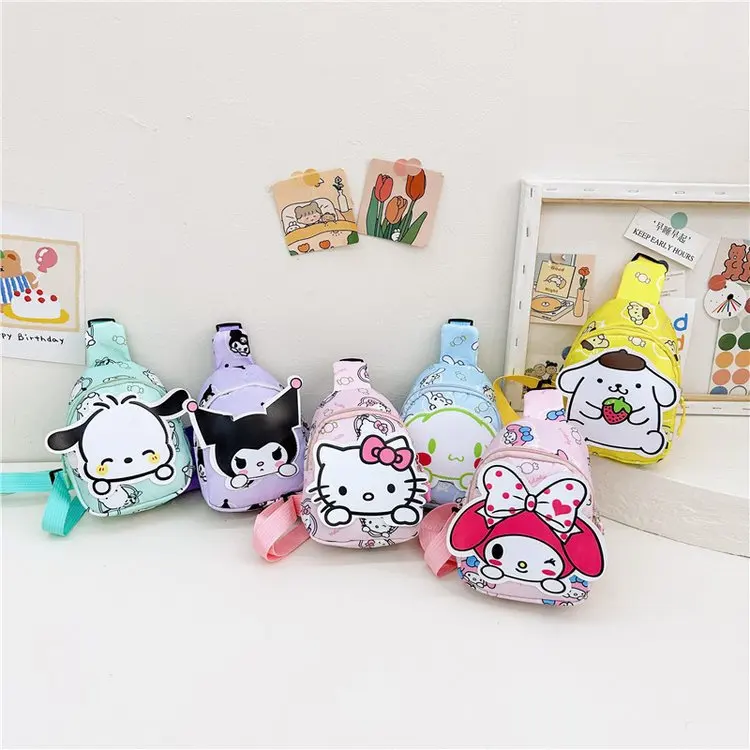 Wholesale New Children Kuromi Chest Bag Casual Cross-body Bag Cartoon Cute Mymelody Princess Shoulder Bag Kawaii Backpack